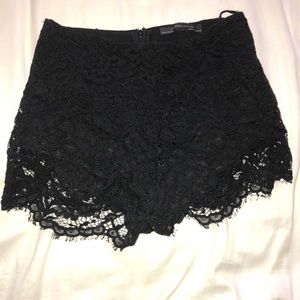 Black lace shorts